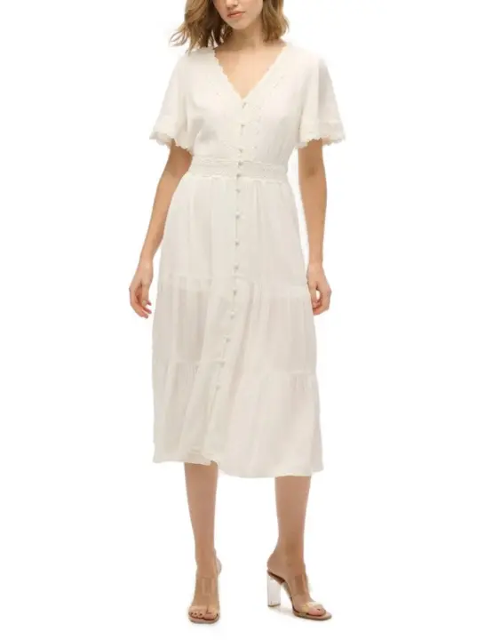 Vestido Superdry blanco roto Boho chic midi  para mujer - 1