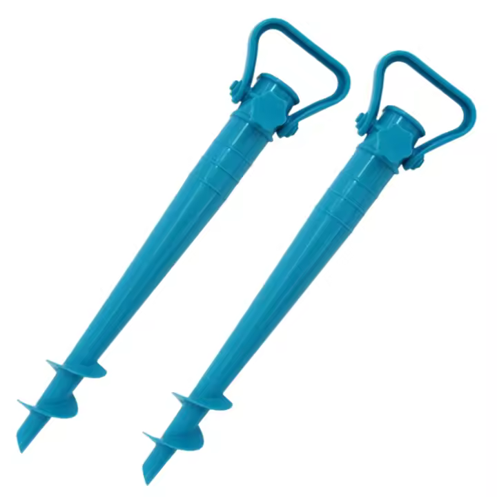 LILI HOME ☀️ Pack de 2 Pies de Sombrillas para Playa y Tierra – Fijación Segura y Estable 🌴🏖️ Evita que el viento derribe tu sombrilla con este práctico anclaje enroscable. Y un tamaño compacto (38 cm de largo x 10 cm de diámetro), es - 1