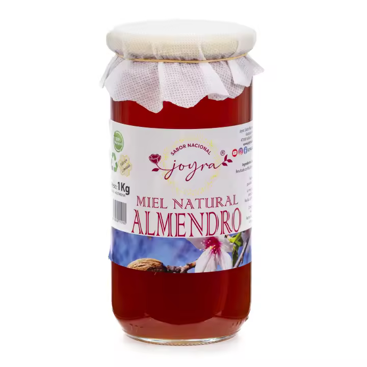 ARTE SABOR Miel 100% natural, pura, cruda, de Almendro. Tarro de cristal de 1000gr 8x8x17 Cm. - 1