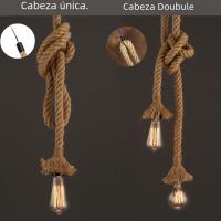 Lámpara Colgante Vintage Edison E27 De Hilo De Lino Retro Estilo Americano Iluminación Creativa Para Decoración De Loft Y Hogar - details 4