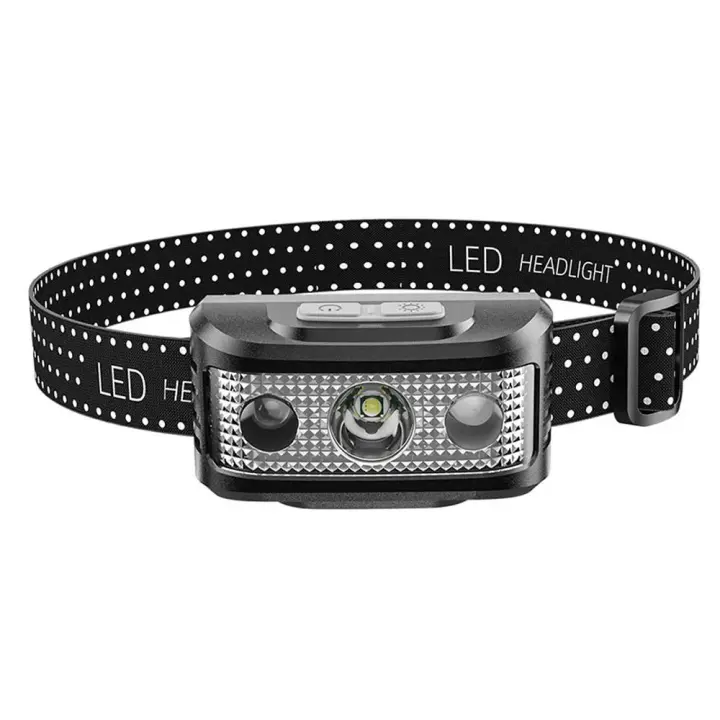 Linterna Frontal LED Roja Recargable USB Potente Con Batería Integrada Impermeable 5 Modos Lámpara De Cabeza Portátil - 1