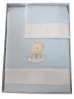 Juego de Sábanas de Cuna Coralina Baby Pecas - Diseño de Ositos y Estrellas, Coralina Extrasuave 100% Poliéster, Fabricado en Europa Mommata - details 1