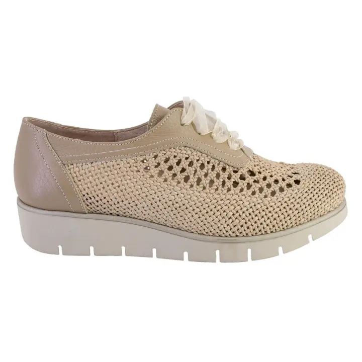 NIVAL I908603 Zapatos con cordones de mujer beige 525 - 1