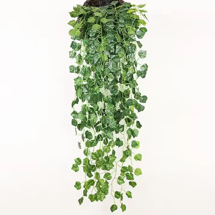 1 Pieza De Plantas Artificiales Enredadera Para Pared Colgante Decoración De Pared Verde Falsa Flor De Rotan Venta Al Por Mayor - 1