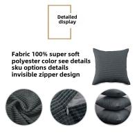 Funda De Cojín Cuadrada De Corduroy Suave Color Sólido Con Diseño De Granos De Maíz Decorativa Para Cama Funda De Almohada - details 1