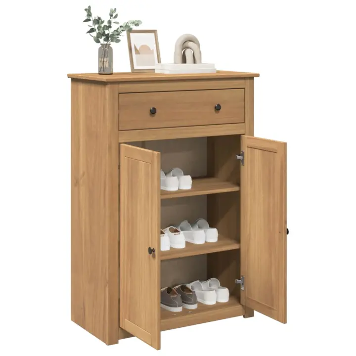 vidaXL Mueble zapatero Panama madera maciza de pino 80x40x114 cm - 1