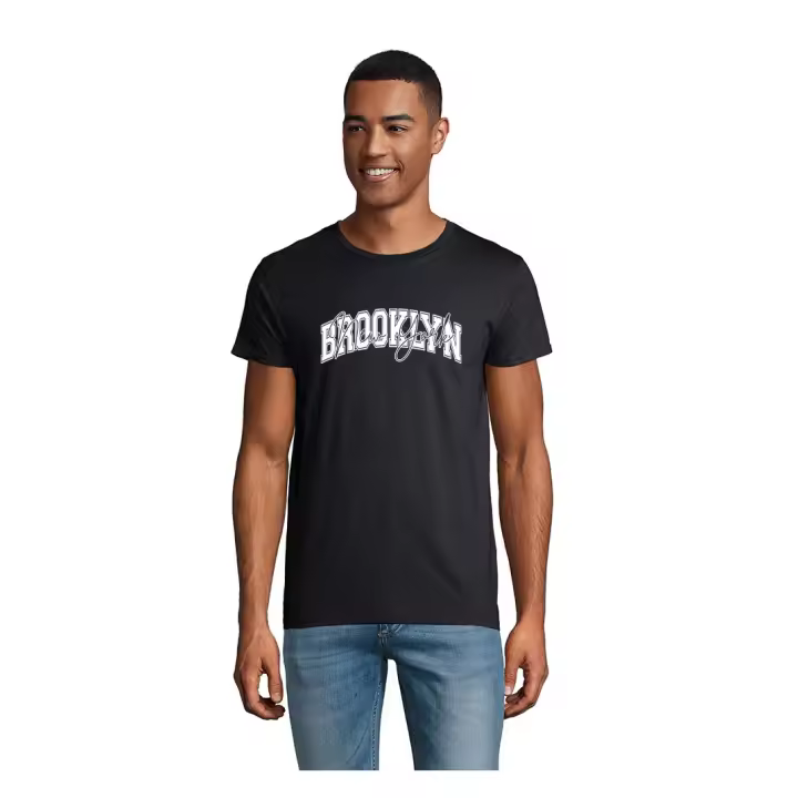 Camiseta Blanca de algodón con estampado de Brooklyn para hombre, camisetas con letras a la moda, ropa de manga corta, ropa de calle. PONCEWISH - 1
