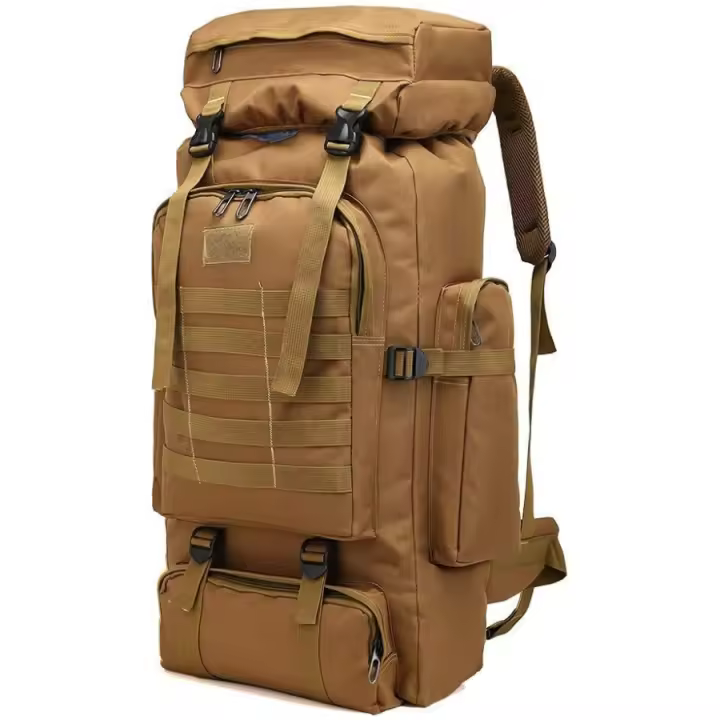 Prowalk - Mochila táctica color negra, camping 70 a 80L impermeable, diseño táctico Militar, mochilas para Hombre Mujer Outdoor Montaña Campamento, senderismo, campo, para Acampada, Trekking, Viaje, Supervivencia, rutas y excursión - 1