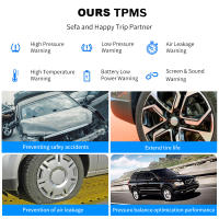 Alarma De Presión De Neumáticos Para Coche Con Pantalla Digital Colorida Y 4 Sensores Externos Impermeables Sistema De Monitoreo De Presión De Neumáticos Solar TPMS - details 10