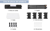 Carpa Plegable 3x3 m Cenador de Jardín con 1 Pared Lateral Altura Ajustable 262-282 cm Gazebo para Exterior Camping Playa Patio Anti-UV Impermeable y Bolsa de Arena - details 4