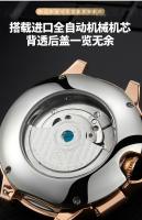 Reloj De Pulsera Automático De Lujo Para Hombre Estilo Casual Con Fase Lunar Y Calendaría Resistente Al Agua Cuero Y Acero Inoxidable - details 7