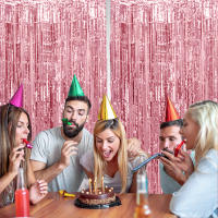 Juego De 1 Pieza De Cortina De Foil Dorado De 9.8 Pies Para Fondo De Fotografía De Cumpleaños Decoración De Fiesta Streamers De Aluminio - details 14