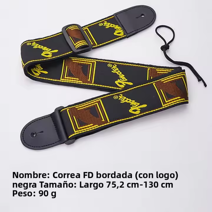 Correa De Guitarra De Cuero Con Bordado Adecuada Para Acústicas Y Eléctricas Ampliación De Strap Para Guitarras De Madera Clásicas Y Folk - 1