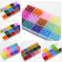 Juego De Cajas Con 15 Grillas De Cuentas De Vidrio Para La Fabricación De Joyas Pulseras Collares DIY Tamaños 2 3 4mm Decorativas - details 3