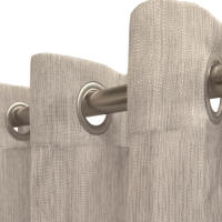 Cortina Lisboa Gris transforma tu salón, dormitorio o cocina con esta cortina translúcida de ollados. Fabricada con materiales reciclados, incluye cinta pasabarras para un ajuste perfecto. ¡Disfruta de la calidad y la belleza! Fabricado en España - details 0