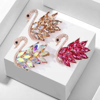 Broche De Cisne Elegante Con Cristal Para Mujeres Y Niñas Broche De Animal Brillante De Zinc Aleación Para Casual Oficina Fiesta Boda - details 1