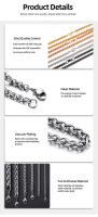 Collar De Cadenas HIYEE Clásico Para Hombres Y Mujeres Inoxidable Impermeable De 3-8MM Para Fiestas Y Compras En Línea - details 5