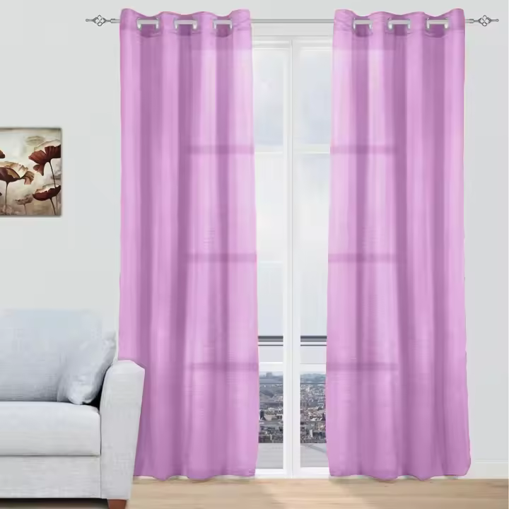 Cortina para Ventana Dormitorio Translúcidas Visillos , Pack de  2 Piezas con Anillos Plateados para Ventana, 150 X 260 CM. Ideal para decorar las estancias de su hogar. comedor, habitación, cocina. - 1