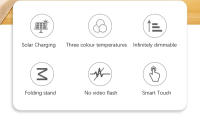 Lámpara De Escritorio Plegable Solar Y USB Recargable Protección Ocular Para Lectura Luz Nocturna Dimmerable Para Cama - details 1