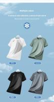 Camiseta De Hombre Verano Seda De Hielo Secado Rápido Cuello Redondo Manga Corta Estampado Rayado Casual Deportivo Para Running - details 7