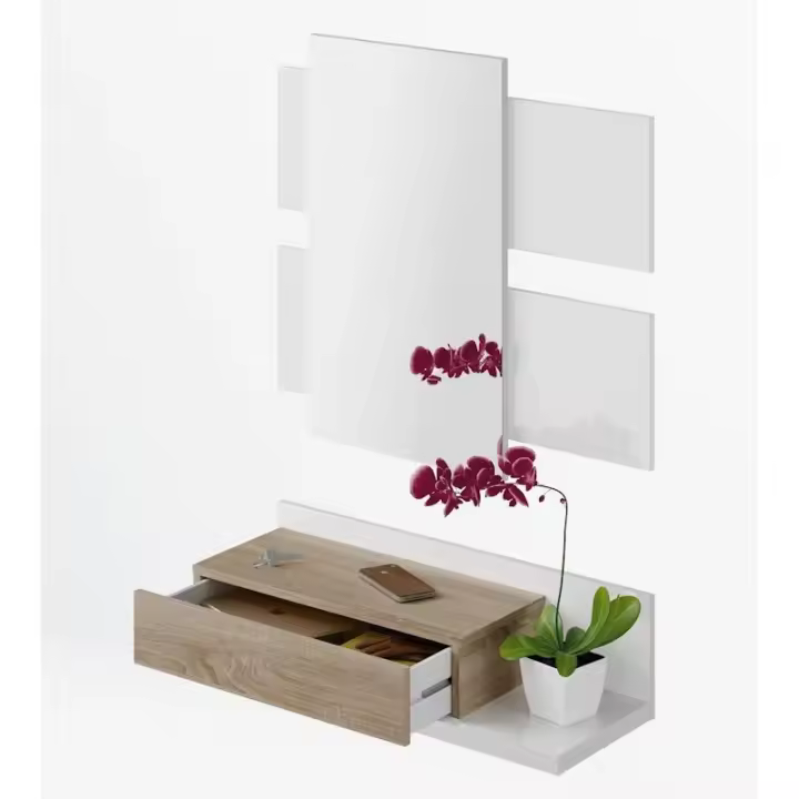 Mueble de recibidor con espejo para pared Fores 0F6742A - 1