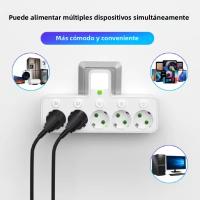 Enchufe De Pared Con Multiple De Corriente AC Y USB Tipo C Con Filtro De Red Y Interruptor Separado Adaptador Luz Universal EU Plug - details 5