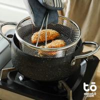 XOCOTŌ® Cestillo Freidor / Hervidor de Verduras para ollas, cacerolas, etc | 19,5x9x15,5cm | Colador / cestillo de Acero Inoxidable, para hervir o freir comida con asas, rígido - XOCOTŌ® - details 2