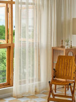 Cortina Japonesa De Tulle Transparente Con Diseño Geométrico Y Crochet Patrón Vacío Para Decoración Del Hogar Con Bolso De Percha - details 0