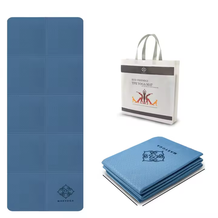 MAXYOGA® Esterilla Yoga Plegable. Colchoneta Yoga Mat Antideslizante y Ligera de Material Ecológico TPE. 183cm x 61cm x 6mm. - 1