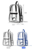 Mochila escolar de gran capacidad, mochila de viaje para exteriores, mochila impermeable de PVC transparente - details 3