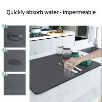 Alfombra De Cocina Grande Antiadherente Y Absorbente Super Alfombra De Drenaje Para Platos Y Tazas Alfombra De Secado Rápido Para Baño Material De Arcilla De Diatomeas Ecológica - details 4