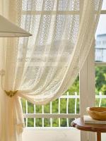 1PC Cortinas De Tules Voile Estilo Boho Japonés Para Decoración De Sala De Estar Beige Geométricas Vintage Transparentes Con Bolsa Para Rodamiento - details 4