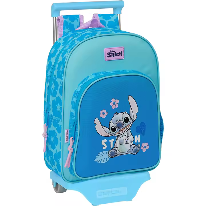 Safta - Mochila 705 Stitch Hawaii con Carro Incluido Diseño Exclusivo - Mochila + Carro 705 Stitch Hawaii Diseño Ergonómico - 1
