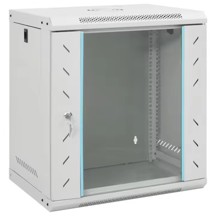 vidaXL Armario rack de red de pared 12U 19" IP20 53x40x30 cm rack de red 12U Color Gris,  Negro, y mas - 1
