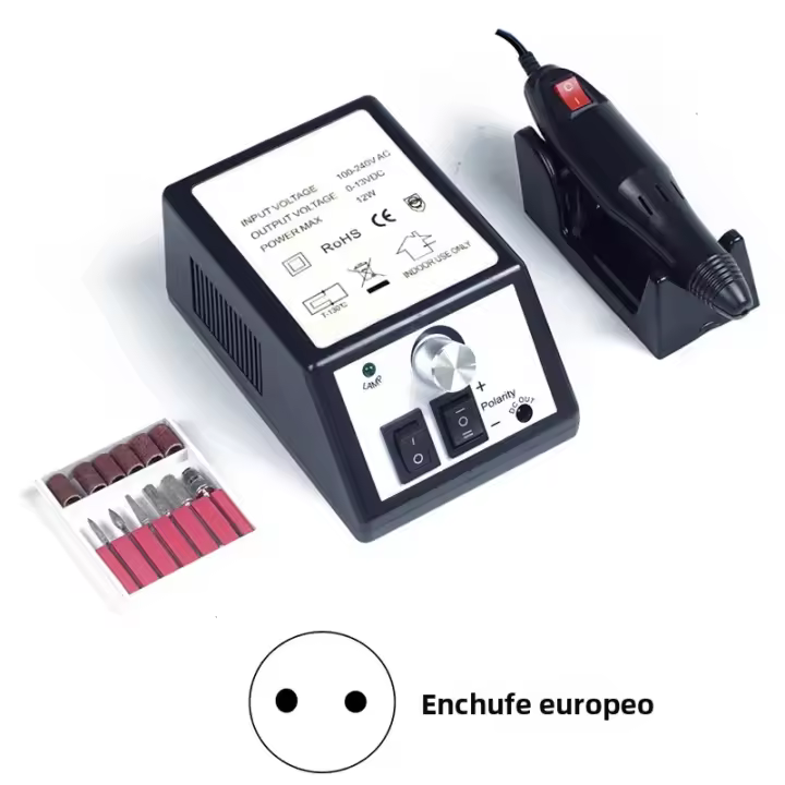 Set De Máquina De Manicura Profesional Con Taladro Eléctrico Herramienta De Pulido De Uñas Gel Eliminador De Cutícula Y Látex Tamaño Único 12V 20000rpm - 1