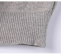 Suéter De Poliéster Para Hombre Con Cuello Polo Y Rayas Gris Oscuro Acolchado Y Cálido Para Otoño E Invierno Moda Coreana - details 10