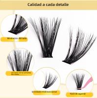 Kit de pestañas postizas de racimos: Juego de extensiones de pestañas de volumen ultra denso con aplicación de calor segmentada. - details 8