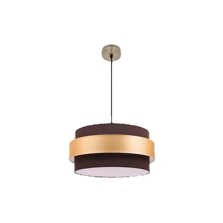 FABRILAMP - Colgante Bremen Cuero/marron-oro 3xe27 Regx40x40 Cm - 1