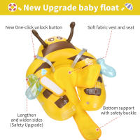 Nueva Actualización De La Flota Infantil De Sumbobo: Anillo Flotador Inflable Para Bebés Con Asiento Malla Seguro Y Suave En Color Amarillo Con Diseño De Abeja Juguete Divertido Para El Verano - details 4