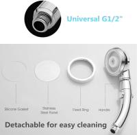 Cabezal de ducha de mano (sin manguera y soporte) – Cabezal de ducha ajustable giratorio de 360 grados de alta presión con interruptor de encendido/apagado y 3 ajustes de pulverización, rociador de - details 3