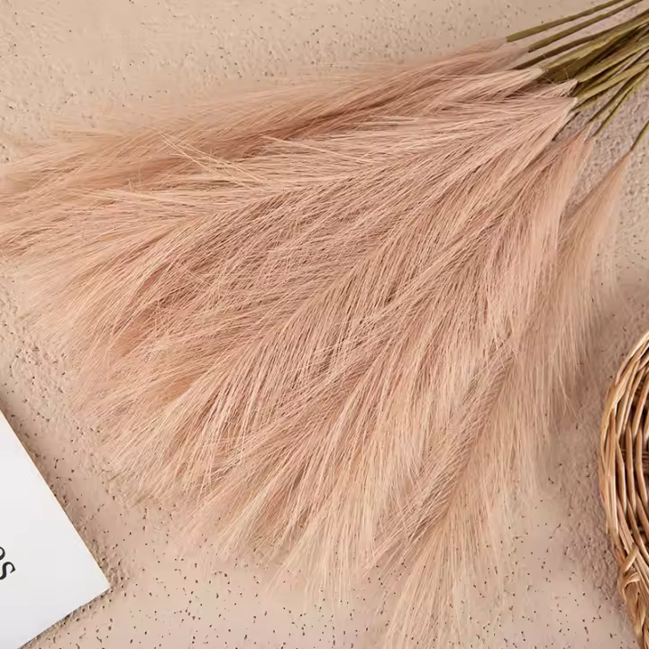 1/5PCS Flor De Pampas Artificial En Estilo INS Alta Calidad Plantas Falsas Para Decoración Bohemia De Hogar Y Jardín Para Dormitorio Y Balcones - 1