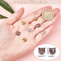 120pcs Perlas De Gato En 3 Colores Tibetanos Cabezas De Animal Metálicas Para Joyería De Pulsera Collar Y Aretes - details 1
