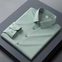 Camisa Blanca Antirroto Para Hombre Cuello Alto Manga Larga Ajustada Resistente a Las Arrugas Traje Formal Para Negocios Y Trabajo - details 23