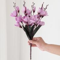 1PC Bouquet De Magnolias Artificiales Para Decoración De Hogar Bodas Navidad Fiestas Fotografía Accesorios Novia - details 11