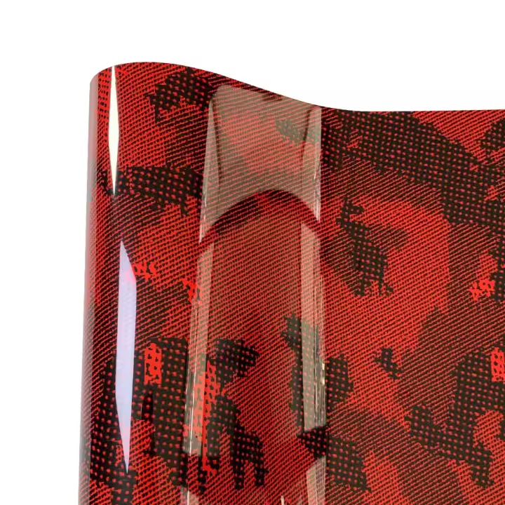 Pegatina De Coche Roja Brillante Y Camuflada Para Decoración DIY De Motocicleta Y Automóvil Película De Cuerpo De Auto Accesorios De Coche - 1