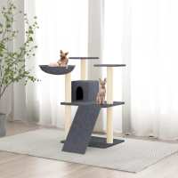 vidaXL Rascador para gatos con postes de sisal 83 cm Color Crema,  Gris claro,  Gris oscuro y mas - details 2