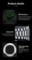 Reloj De Lujo LIGE Para Hombre 2025 Reloj De Pulsera De Acero Inoxidable Resistente Al Agua Con Luminosidad Y Fecha Cuadrado De Cuarzo - details 8