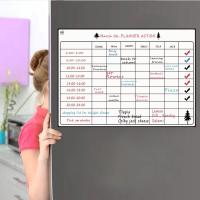 Set De Calendario Magnético Erasable Mensual Y Semanal Tablero Blanco Seco Adhesivo Para Nevera Organizador De Tareas - details 2