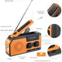 Radio solar, generador recargable e impermeable de 5000 mAh, radio portátil con indoor, Luz de Lectura, Alarma SOS, AM FM WB radio con manivela, ideal para acampar y hacer senderismo. - details 6