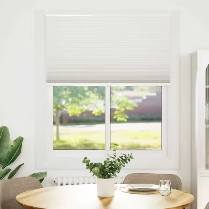 Plisse Persiana Cortina Plisada 100X125cm en color Blanco/Crema | protección solar decorativa para ventanas hogar oficina dormitorio fácil de instalar - 1